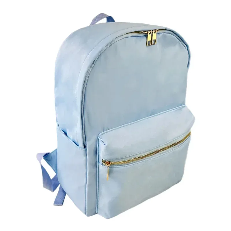 sac à dos en nylon imperméable grande capacité style simple, sac d'école décontracté, pochette de rangement pour les voyages et les activités de plein air