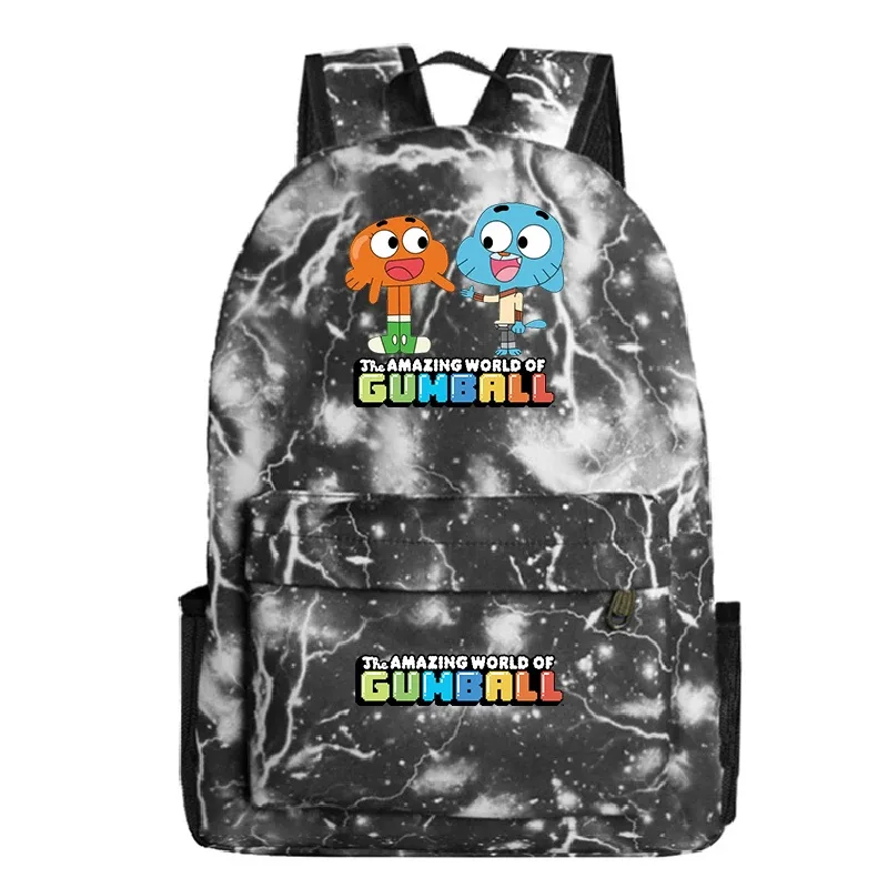 sac à dos the amazing world of gumball pour garçons et filles, sac à dos de dessin animé de grande capacité, sac à livres pour étudiants, sac de voyage unisexe pour l'extérieur
