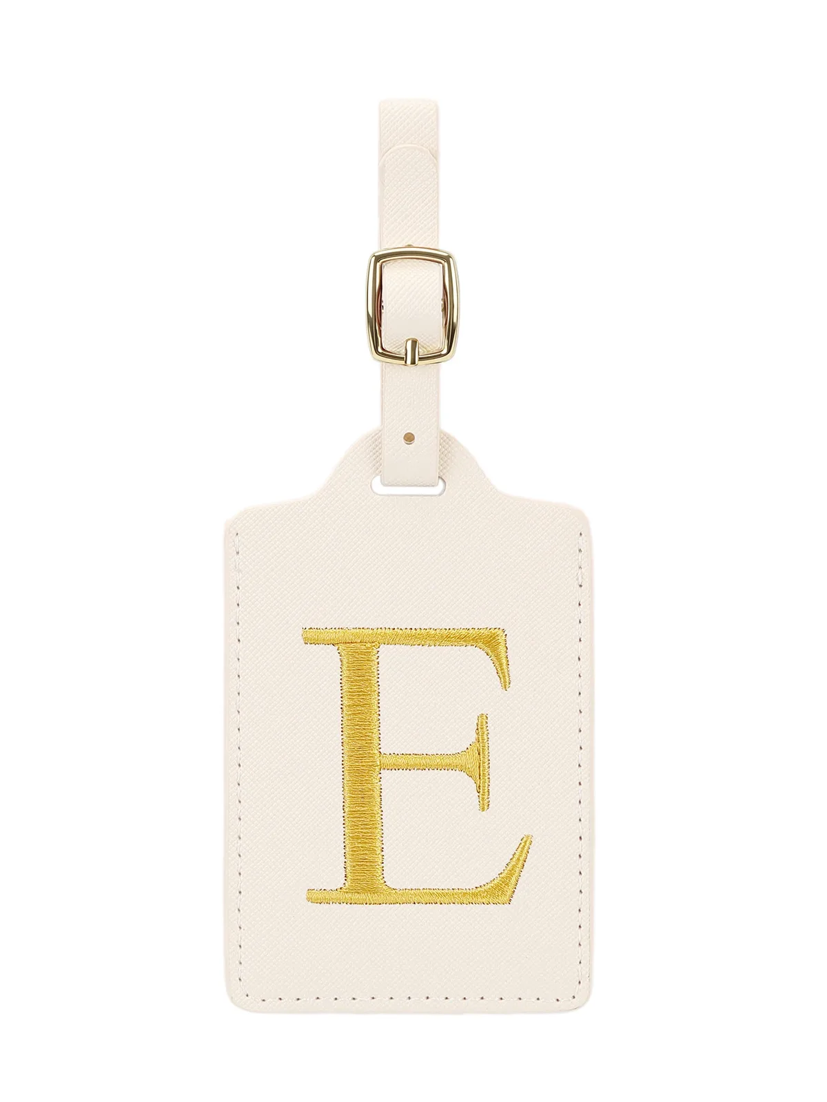 étiquette de bagage en cuir brodée élégante et personnalisée, étiquette d'identification de bagage anti-perte (lettres a~z), accessoire de voyage unisexe.