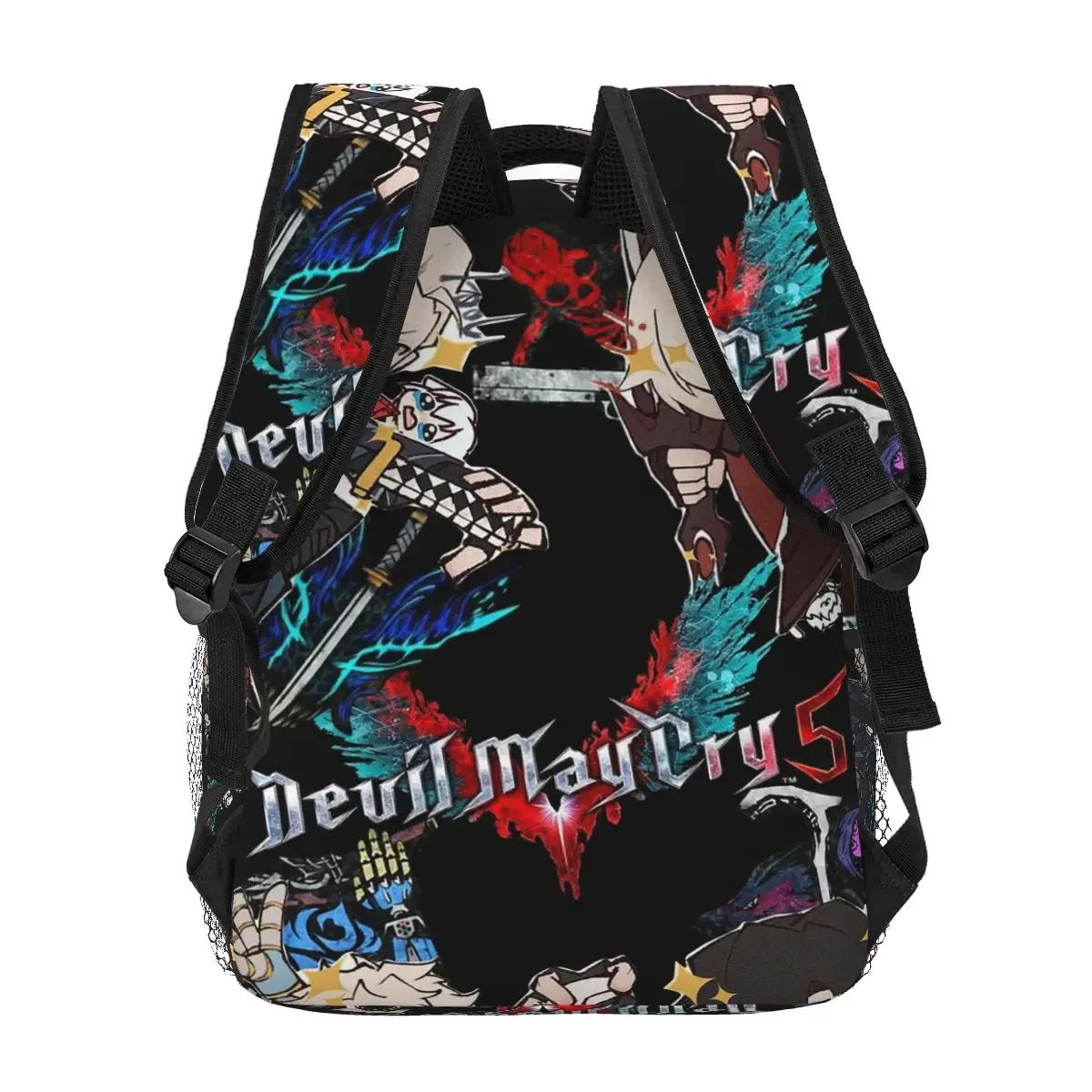 sac à dos imprimé double face devil may cry game, sac à livres pour étudiants garçons et filles, sac d'école pour enfants, sacs à bandoulière pour hommes et femmes