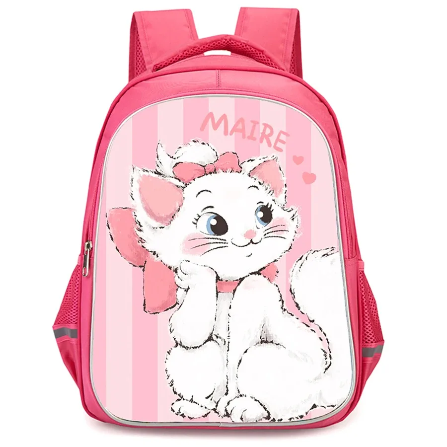 pochettes à double fermeture éclair, motif de dessin animé mma-rie cc-at, unisexe, sac à dos pour enfants de grande capacité de 16 pouces, idéal pour les garçons et les filles âgés de 5 à 10 ans.