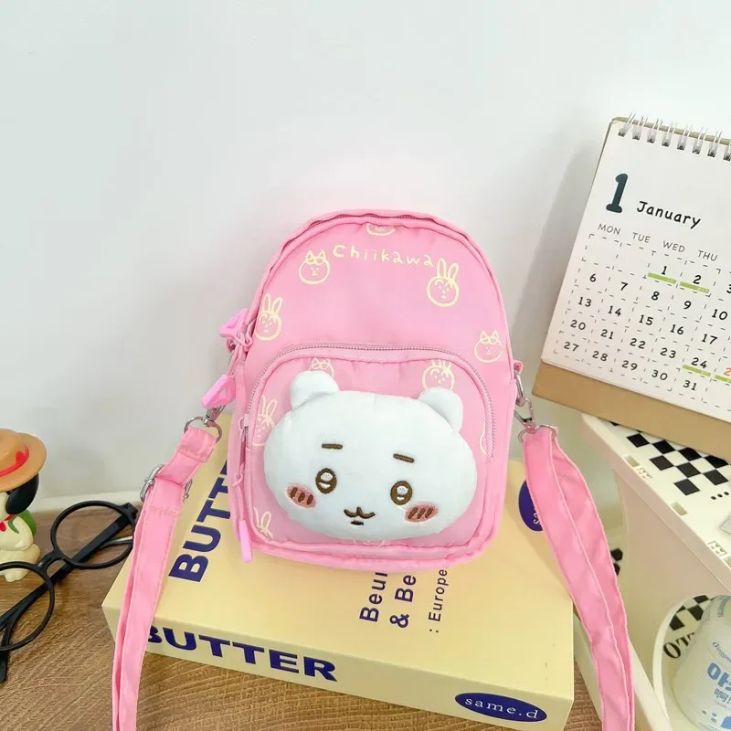 nouveau sac à bandoulière en velours brodé chiikawa, sac à dos de rangement pour figurines anime, sacs kawaii pour femme