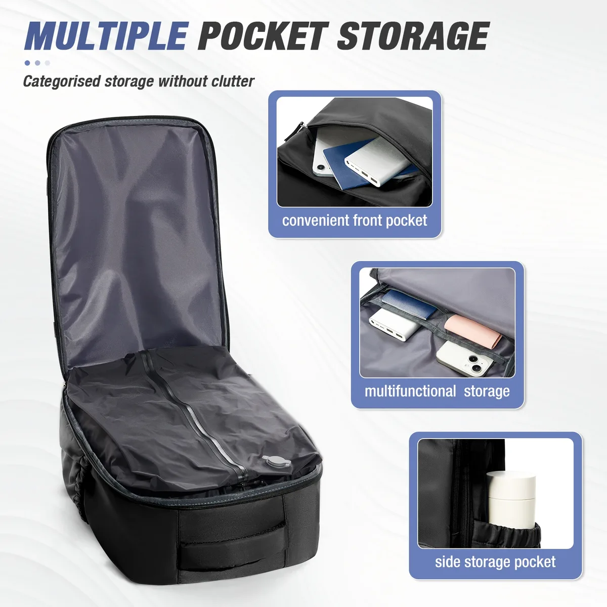 sac à dos de compression sous vide pour homme, sac à dos pour ordinateur portable 15,6 pouces, sac à dos de randonnée extensible, sac à dos de voyage sous vide, sac à dos ryanair 40x30x20, sac de cabine