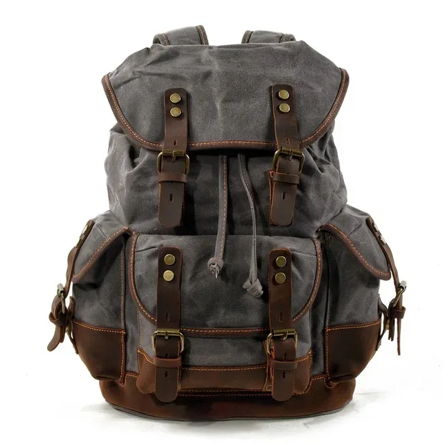 sacs à dos vintage en toile pour hommes, sacs à dos pour ordinateur portable, sacs à dos imperméables, grands sacs à dos de randonnée en toile cirée, sacs à dos de voyage vintage