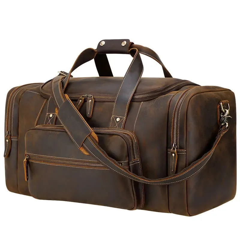 maheu-grand sac de voyage en cuir group pour homme, bagage de style vintage, accessoire de -du-- end