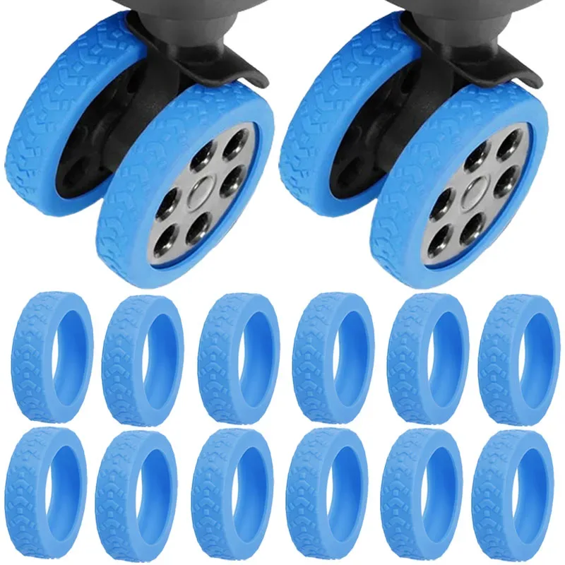 protecteur de roues de bagages plus épais, valise de voyage en silicone, réduit le bruit, couverture de roue, accessoires de manchon de chariot à roulettes, bricolage