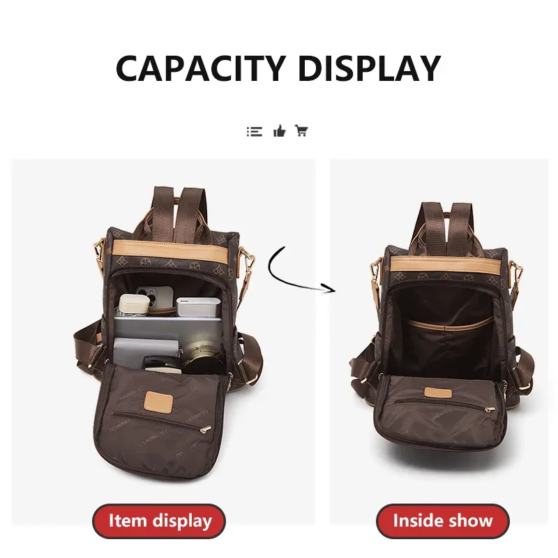 sac à dos pour femme laorentou en cuir pvc, sac d'école décontracté, sac de transport grande capacité pour l'hiver, sac antivol de haute qualité