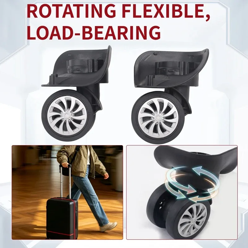 abrt-4 pack valise à bagages de remplacement roues spinner roue pivotante universelle valise roues spinner pour bagages
