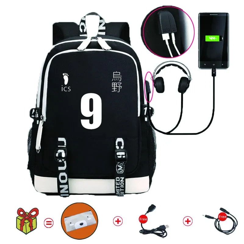 sac à dos anime volleyball junior pour adultes, cartable manga, sac pour ordinateur portable étanche, grande capacité pour voyager, 03 bookbags