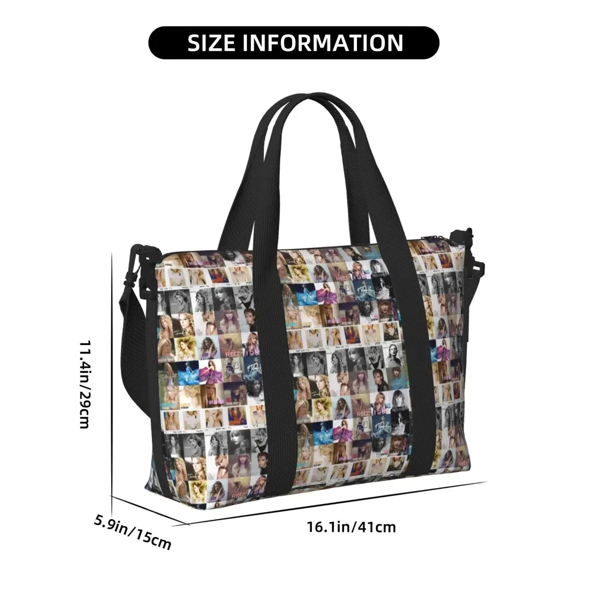 sac fourre-tout personnalisé eras tour pour femme, chanteur pop américain de taylor's swift, grande capacité, plage, salle de sport, sacs de voyage, 1989