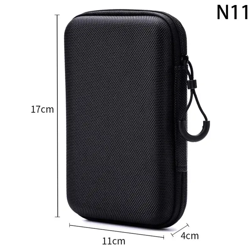 mini étui de rangement rigide en eva, organisateur portable pour petits accessoires électroniques, sac de transport pour voyage, noir