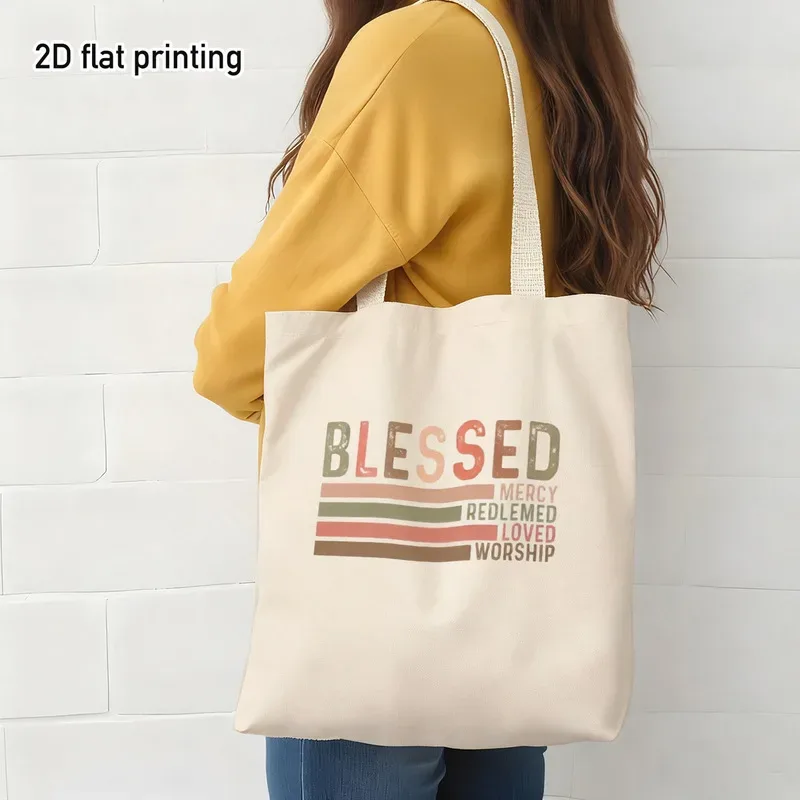 sac fourre-tout vintage, citations positives inspirantes, idéal pour les visites à la église, les courses, les déplacements quotidiens, convient pour une utilisation quotidienne.