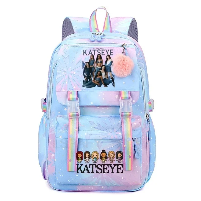 nouveau sac à dos katseye pour femme, grande capacité, sac à dos d'université tendance, sacs d'école pour ordinateur portable, sacs de voyage pour filles, yk2