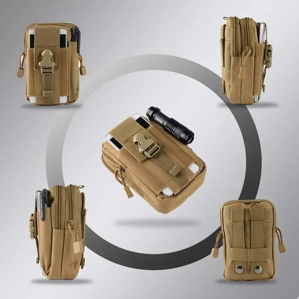 pochette tactique molle pour ceinture, sac de taille militaire, organisateur d'outils edc, étui pour téléphone, support pour hommes, randonnée en plein air, camping, chasse
