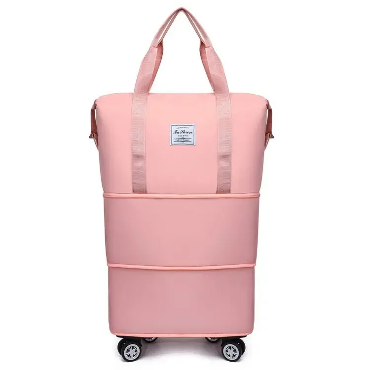 sac de voyage à roulettes spinner wheel, grande capacité, extensible, avec bandoulière, bagage à main pour femme, week-end