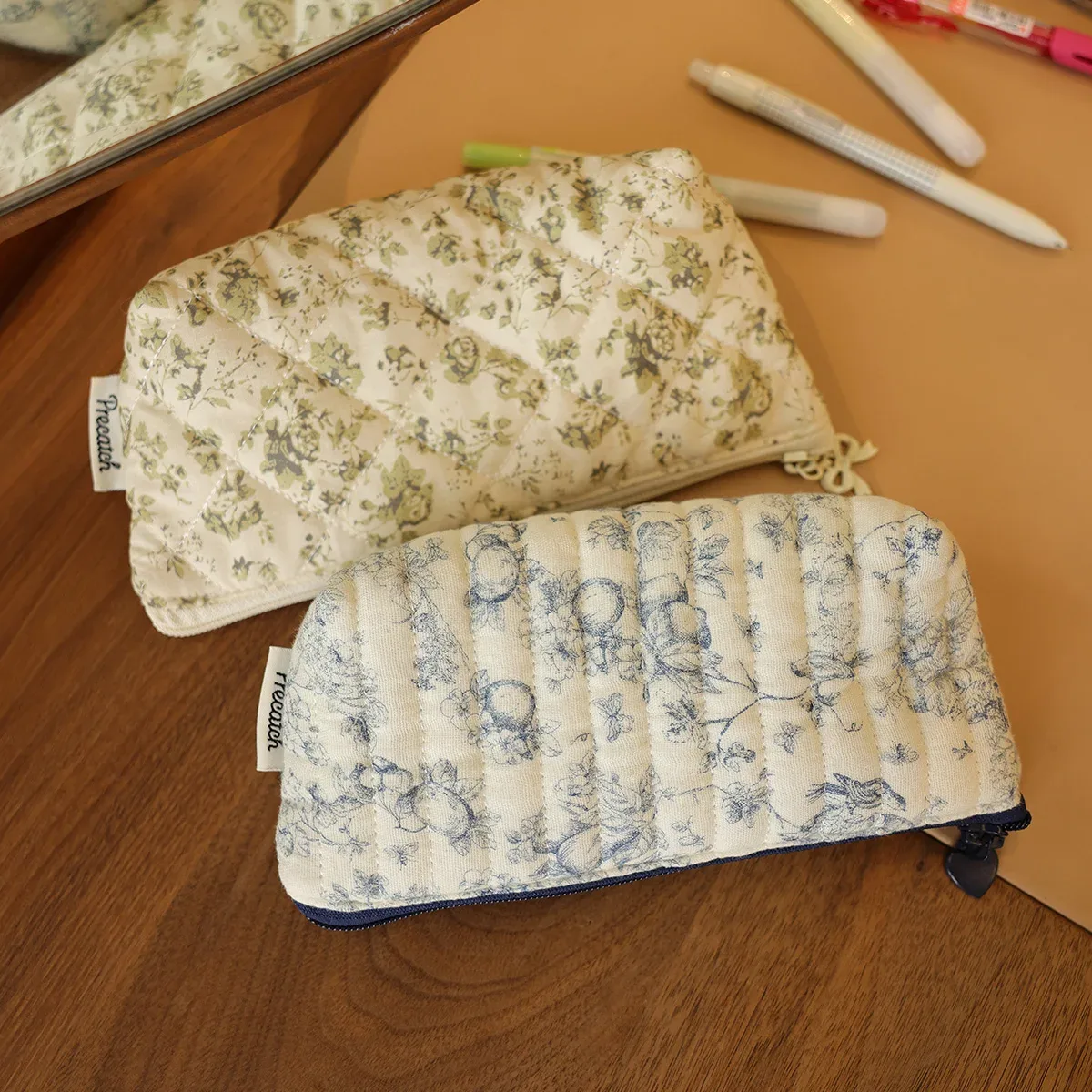 Sac de rangement multifonctionnel en tissu pour trompettes, trousse à stylos, sac Wenqian, trousse portable multifonction pour crayons à sourcils et pinceaux de maquillage