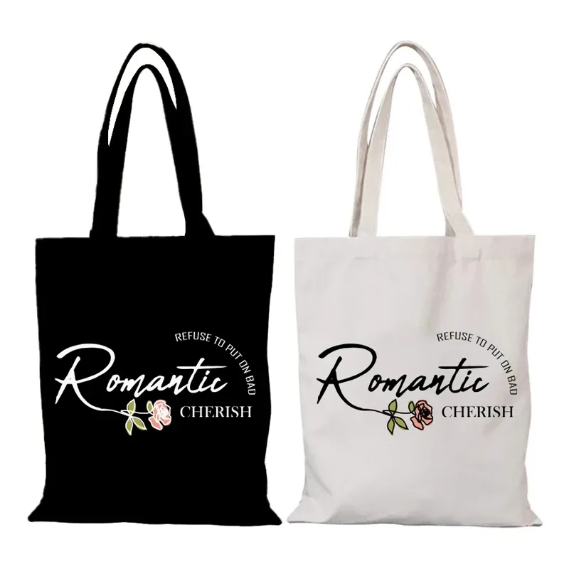 Sac personnalisé Rose sacs à main mode sacs en tissu le sac fourre-tout sac à main femme Eco Shopper Shopping toile épaule dame pliant