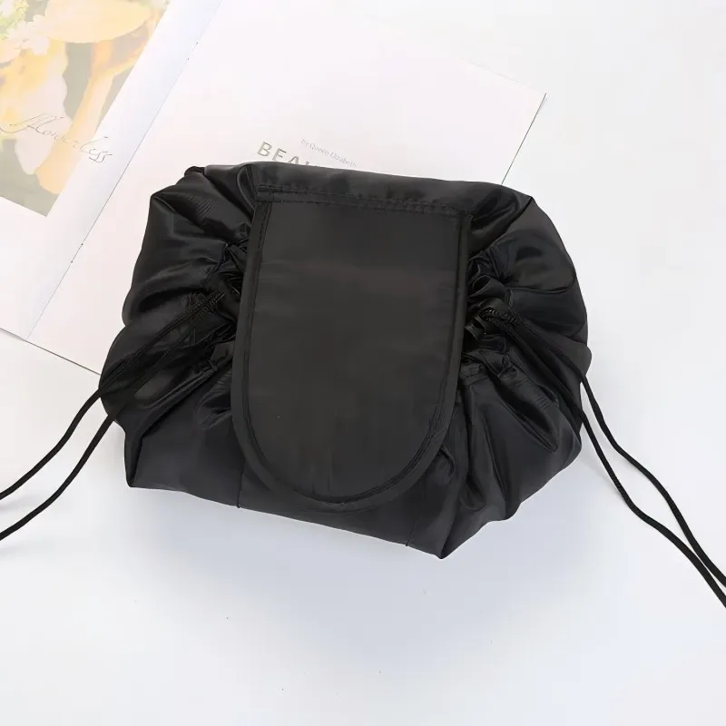 sac de toilette portable homefish pour femme avec cordon de serrage, trousse de maquillage de voyage, pochette de rangement, étanche, pour produits de beauté féminins
