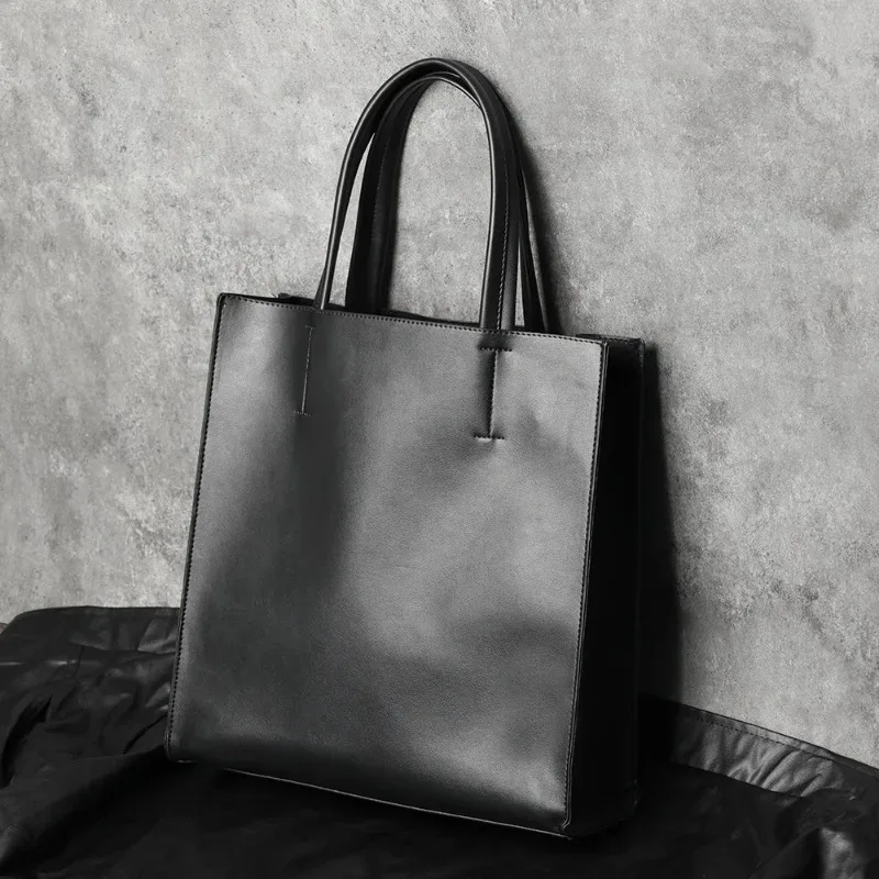 sac à main vertical de grande capacité pour hommes, tapis pliable, sac pour ordinateur portable d'affaires avec sous-sac, matériau pu souple