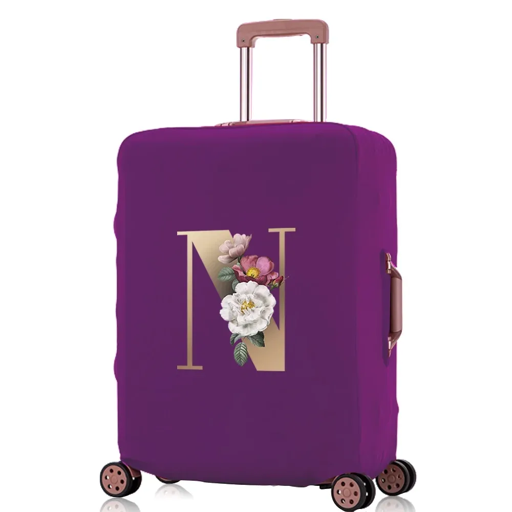 juste de protection élastique pour bagages, housses anti-poussière, motif lettre dorée, valise trolley, sac de voyage, 18-32