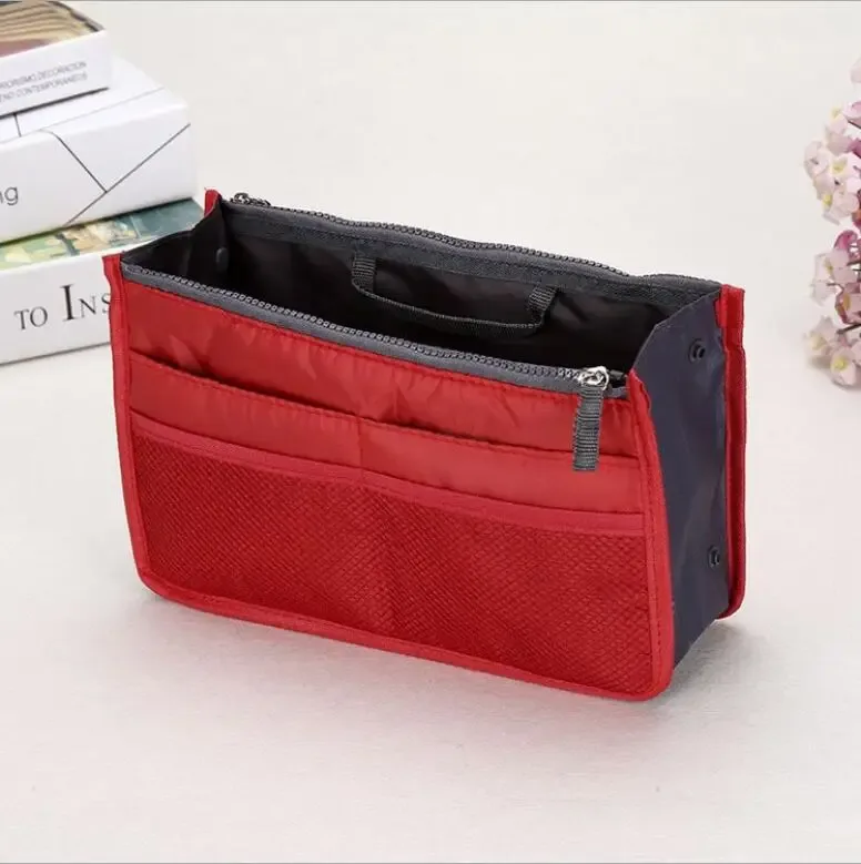 organisateur insérer sac femmes nylon voyage insérer organisateur sac à main sac à main grande doublure dame maquillage cosmétique sac pas cher femme fourre-tout