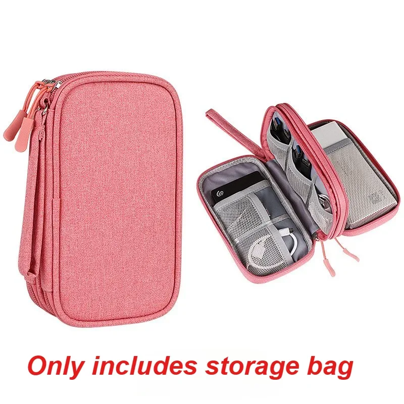 sac de rangement de voyage double couche, adapté au stockage de produits de toilette, d'accessoires cosmétiques, de câbles électroniques et de petits outils, 1 pièce