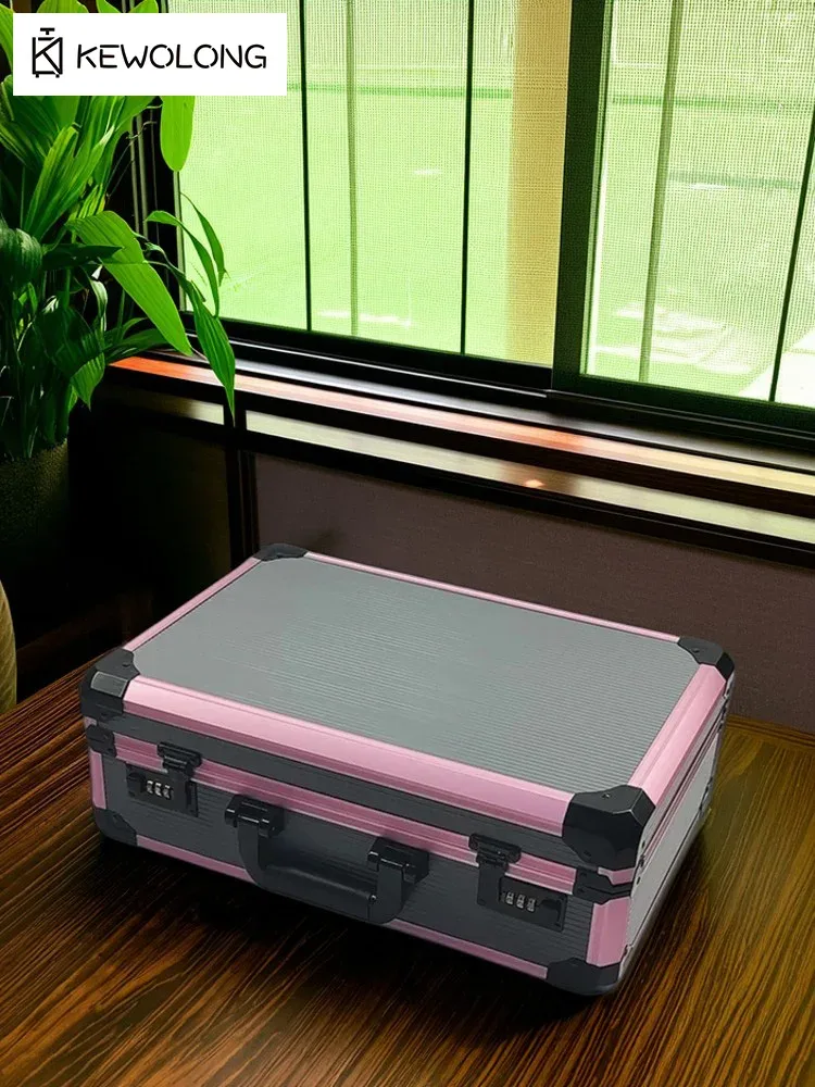 étui professionnel robuste pour appareil photo en alliage d'aluminium, mallette à outils antichoc avec verrouillage par mot de passe pour le stockage et le transport d'équipement