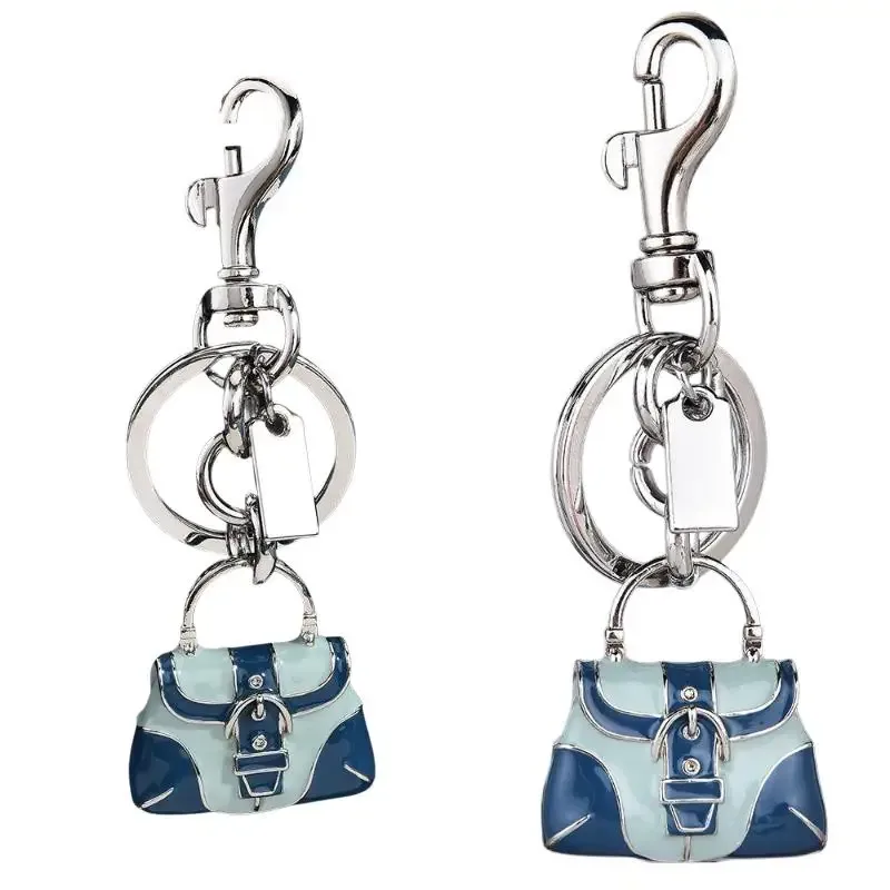breloque de sac miniature vintage en émail, porte-clés pour bagages et porte-documents, cadeaux pour femmes d'affaires et amoureuses des voyages