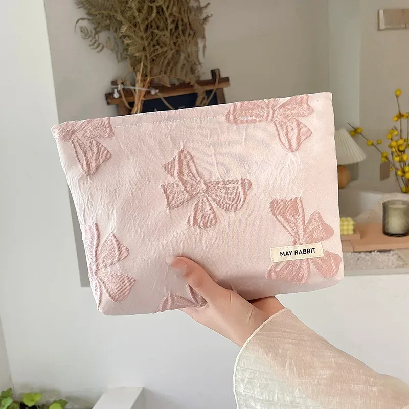 nouveau sac de maquillage vintage fleur en relief de haute qualité pour femmes, sac à cosmétiques, pochette de maquillage en toile de grande capacité, organisateur de voyage