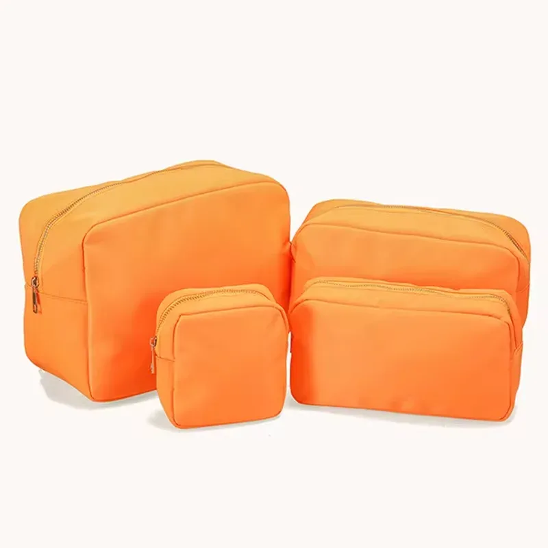trousse de maquillage en nylon personnalisée avec fermeture éclair, sacs de voyage, trousse de toilette étanche, trousse de maquillage en poudres, 17 couleurs, s, m, l, xl