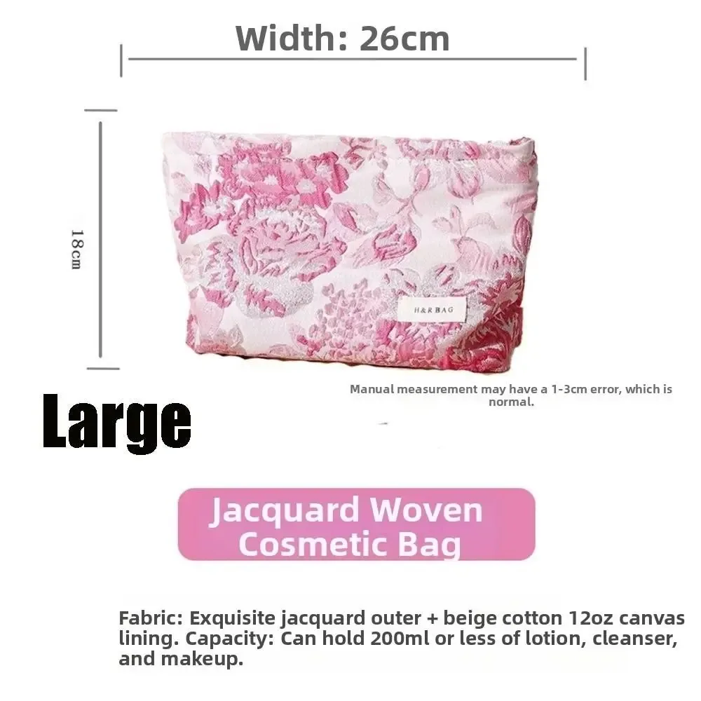 sac de maquillage rose à la mode, fleurs brodées avec fermeture éclair, sac à main élégant et chic, étui de rangement pour femmes, rangement pour produits de soins de la peau