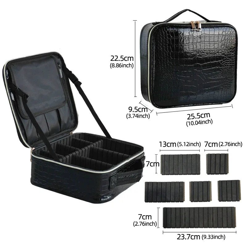 sac de maquillage de beauté en cuir pu, nécessaire, étanche, nouvelle trousse de maquillage de grande capacité, sac à cosmétiques professionnel