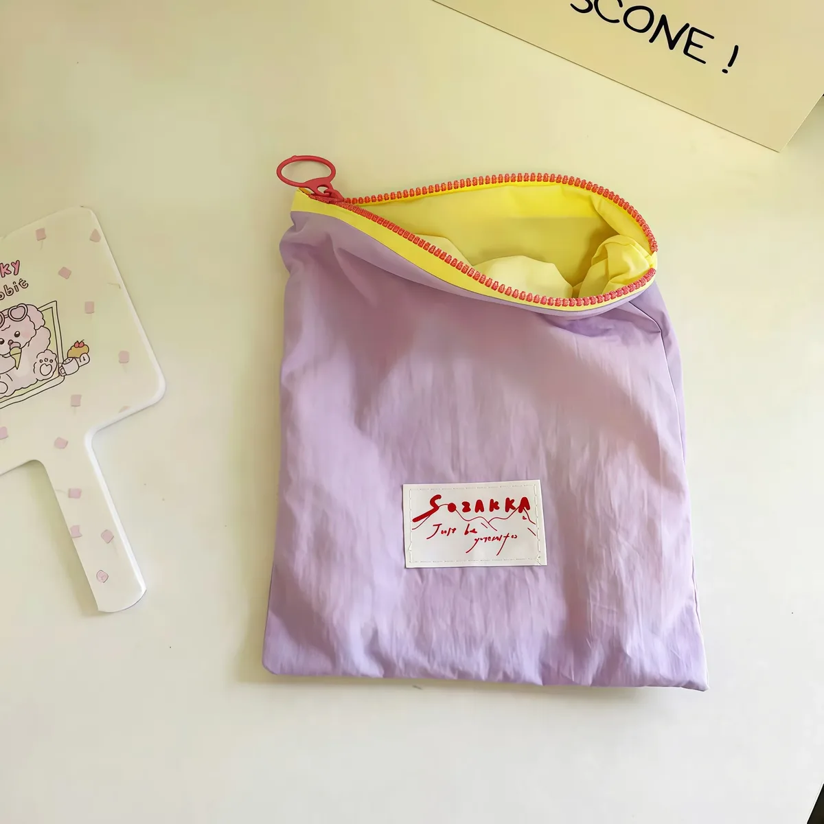 lot de 2 pochettes coréennes kawaii pour cosmétiques, rouge à lèvres, trousse de maquillage mignonne, porte-monnaie, étui à crayons, organiseur, sac de voyage, pochette pour femme