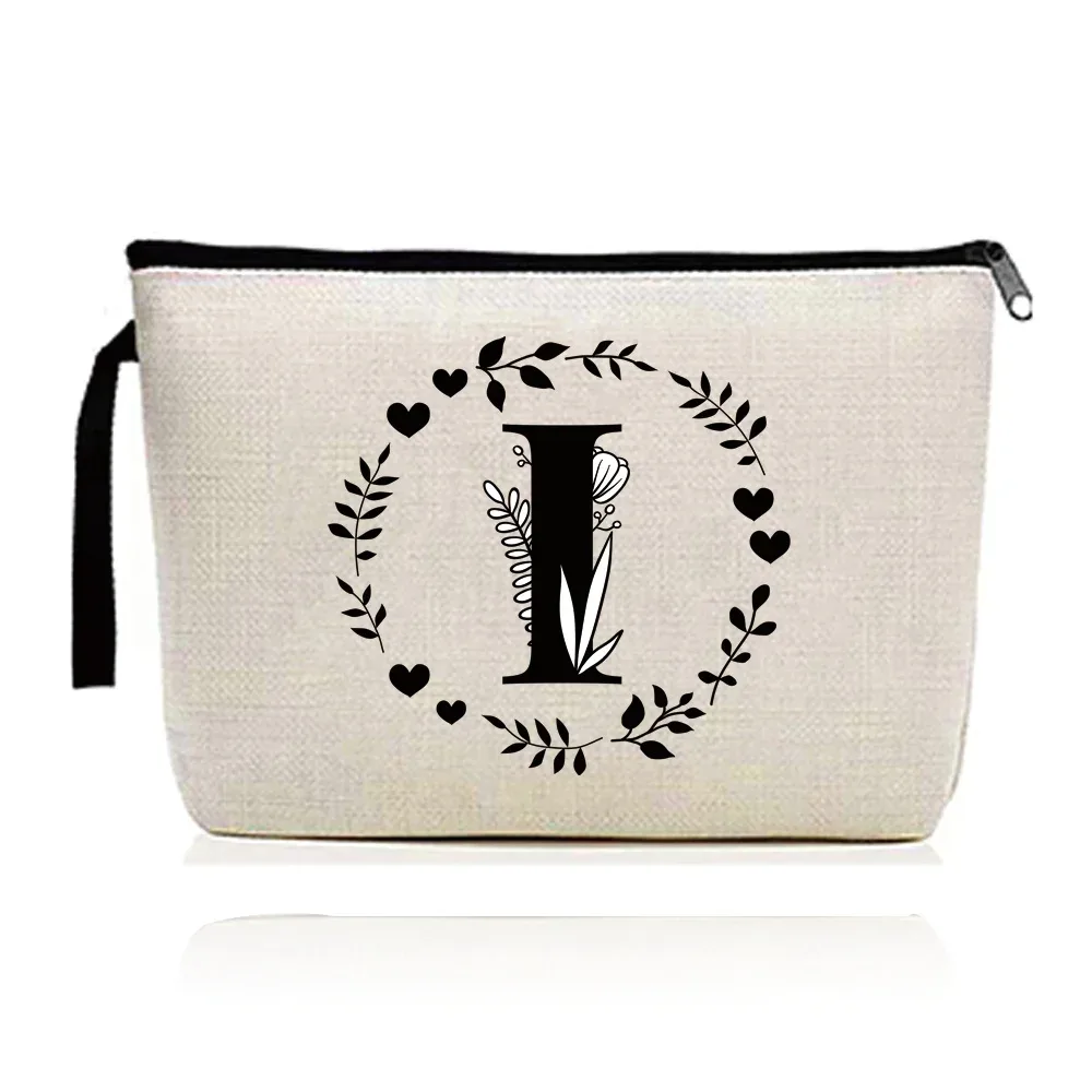 trousse de maquillage pour femmes, trousse à cosmétiques, série d'impression de lettres guirxiété, trousse de voyage, trousse de toilette en poudre, pochette pour dames