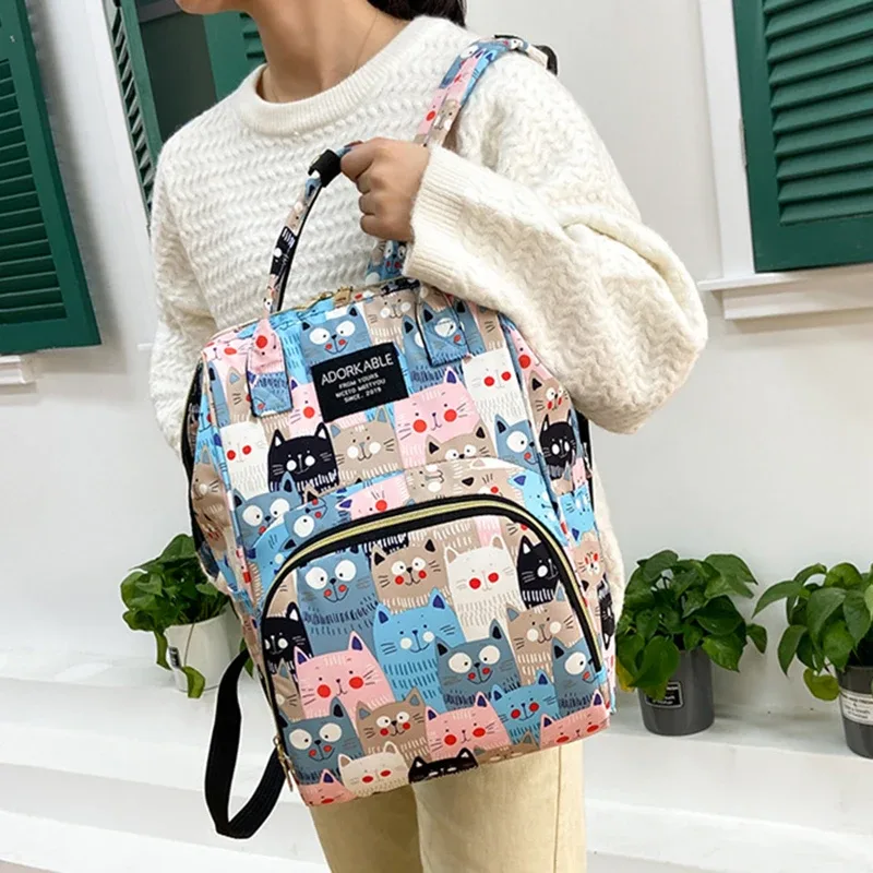 sac à dos imprimé dessin animé pour maman, grande capacité, sacs de rangement de biberons, sac à couches pour bébé, sac à dos de maternité à la mode pour femmes, nouveau
