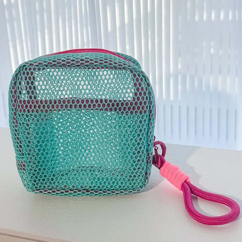 sac de rangement dopamine à la mode, voyage d'affaires, sac de maquillage portable en maille de grande capacité, rouge à lèvres, écouteurs, porte-monnaie