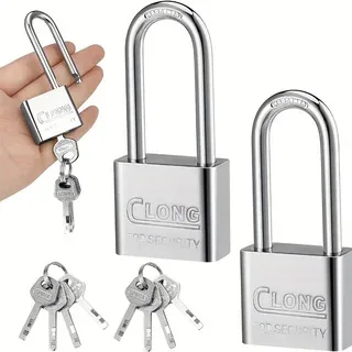 cadenas en métal robuste, étanche et antirouille, avec longue anse et clés, antivol pour entrepôt, salle de sport, 1 pièce