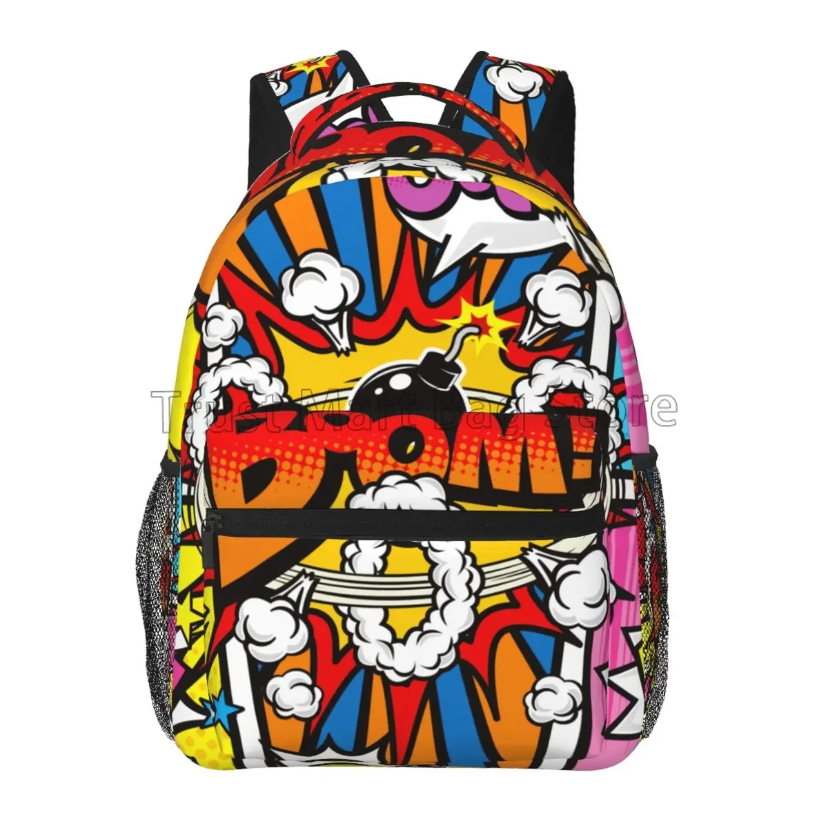 sac à dos de voyage imprimé pop art unisexe, collection de bandes dessinées américaines, sacs à dos pour ordinateur portable de grande capacité, cartable scolaire pour adolescents