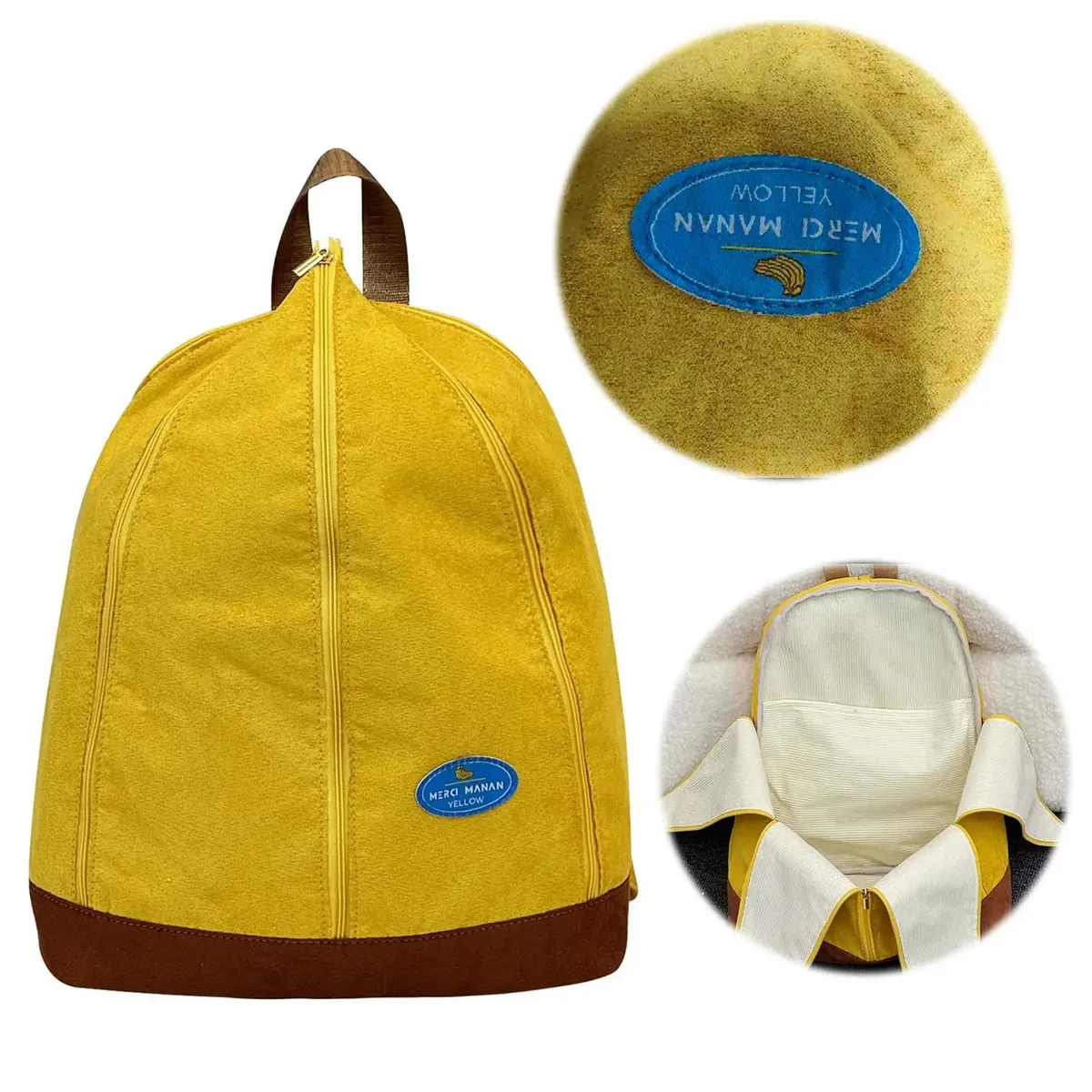 Sac à dos enfant banane pelable grande capacité, sacs à dos portables personnalisés unisexe pour tout-petits, étudiants, voyage en plein air, sac à fruits