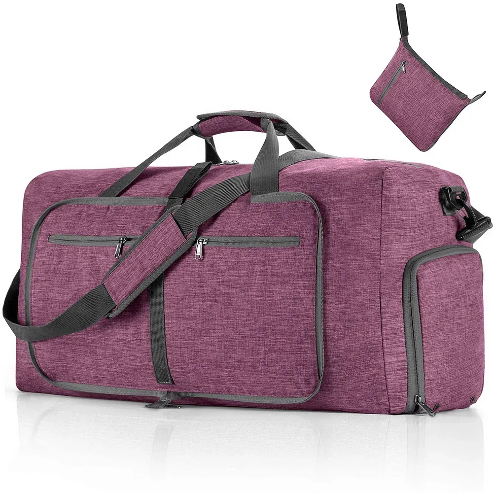 sac de voyage pliable pour homme 65l, sac de sport de voyage d'extérieur avec compartiment à chaussures, sac de nuit pour homme et femme, sac à main