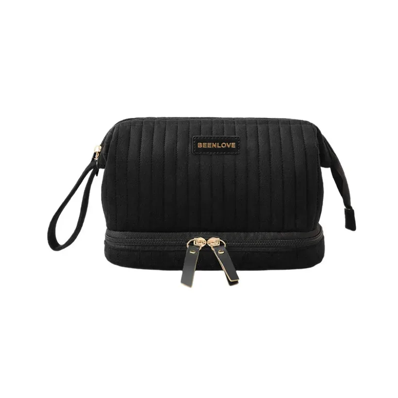sac de rangement de maquillage portable, grande capacité, trousse à cosmétiques multi-compartiments pour pinceaux, cosmétiques, rangement de voyage