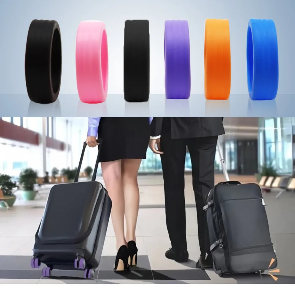 4-32 pièces housses de roues de valise en silicone, protecteurs de roues résistants à l'usure, manchons silencieux pour roulettes de trolley, accessoires de valise