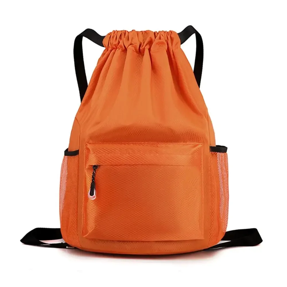 nouveau design extérieur double épaule sac à dos simple couleur unie étanche cordon sac à dos mode