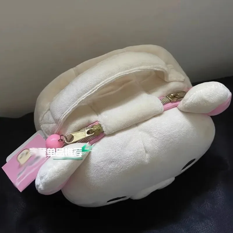 Nouvelle trousse de maquillage et de rangement portable en peluche Rilakkuma Ours Fille, mignonne, elliptique, stéréoscopique, motif dessin animé, facile à ranger
