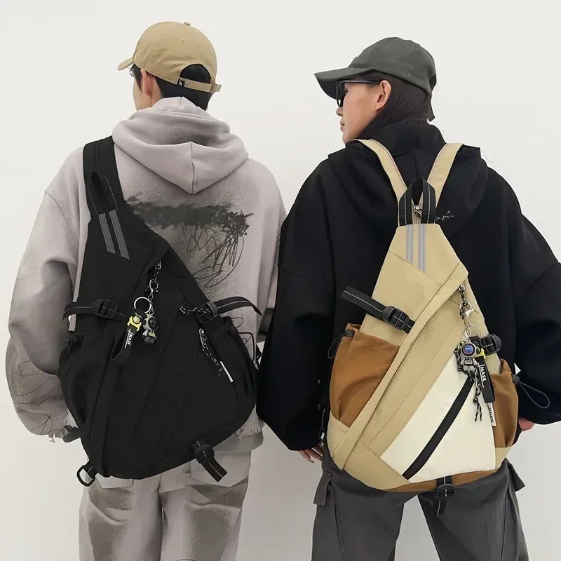 Sac à Dos de dehors Hip Hop pour Homme et Femme, Multifonction, Étanche, Voyage, École, à Bandoulière, Poitrine, Nouvelle Collection