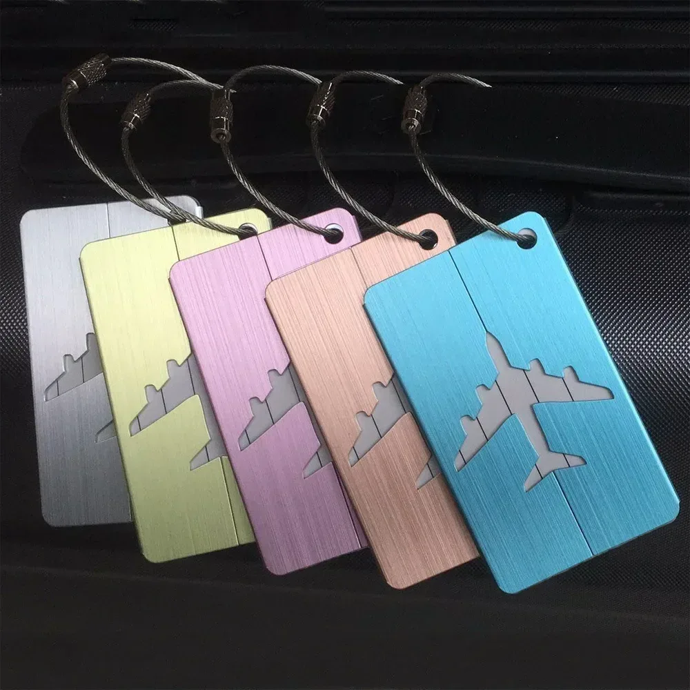 nouvelle mode étiquettes de bagages en alliage d'aluminium femmes hommes bagages de voyage valise nom porte-ét