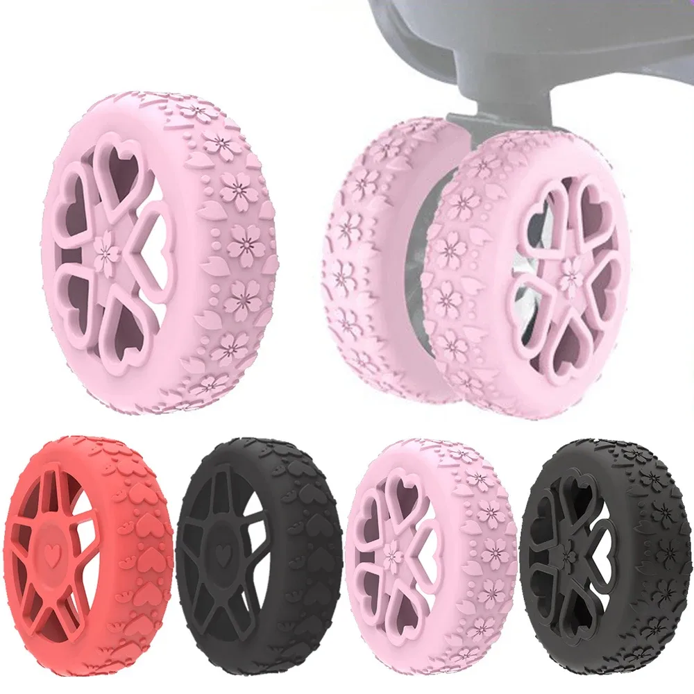 Protecteur de roues de bagages en Silicone, 4 pièces/ensemble, manchons de couverture silencieux et résistants aux chocs pour valises à roulement lisse, couverture de roue de transport