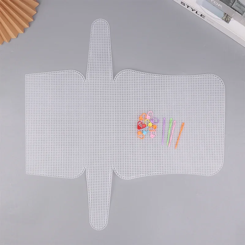 kit de matériaux de bricolage, sacs à crochet à tricoter, feuille de cadre en plastique en maille pour bricolage, sac de fabrication, tissage auxiliaire, sac à bandoulière, accessoire