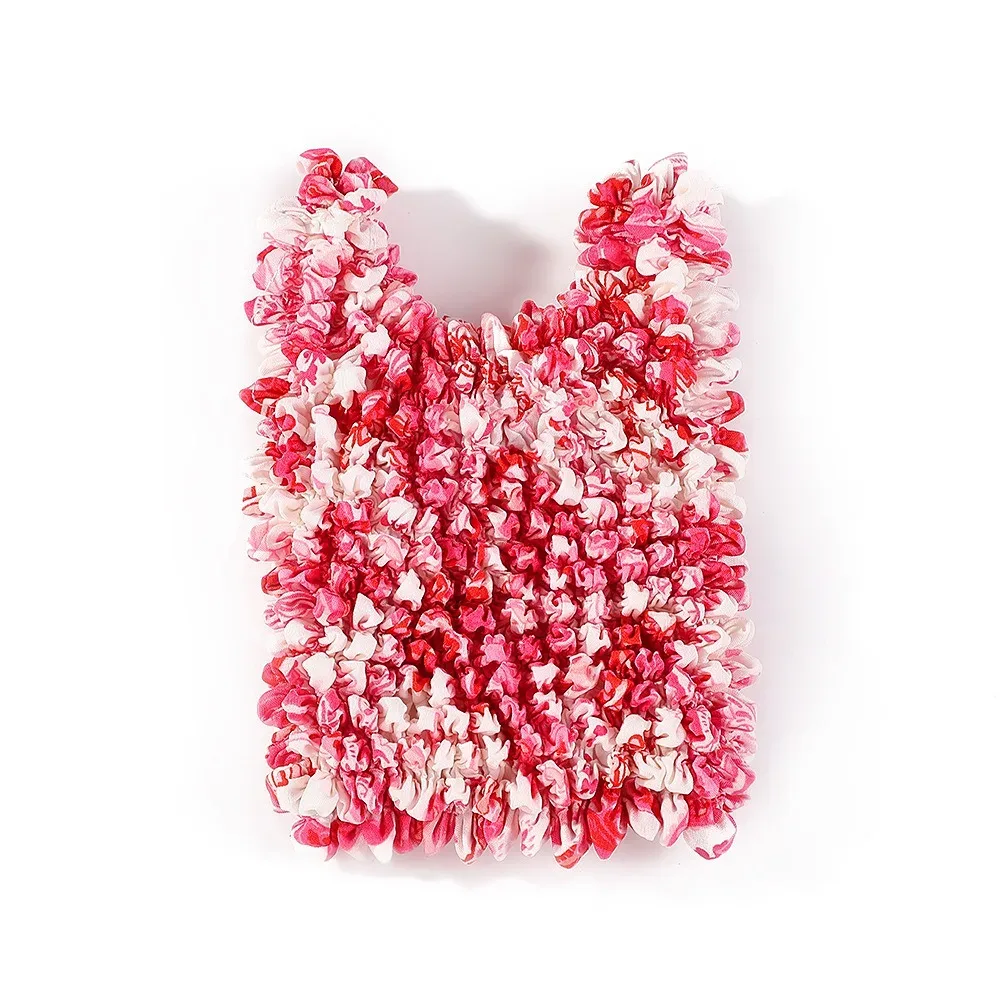 sac de courses plissé créatif multi-usage grande capacité en mousseline de soie, sac de rangement pliable à fleurs