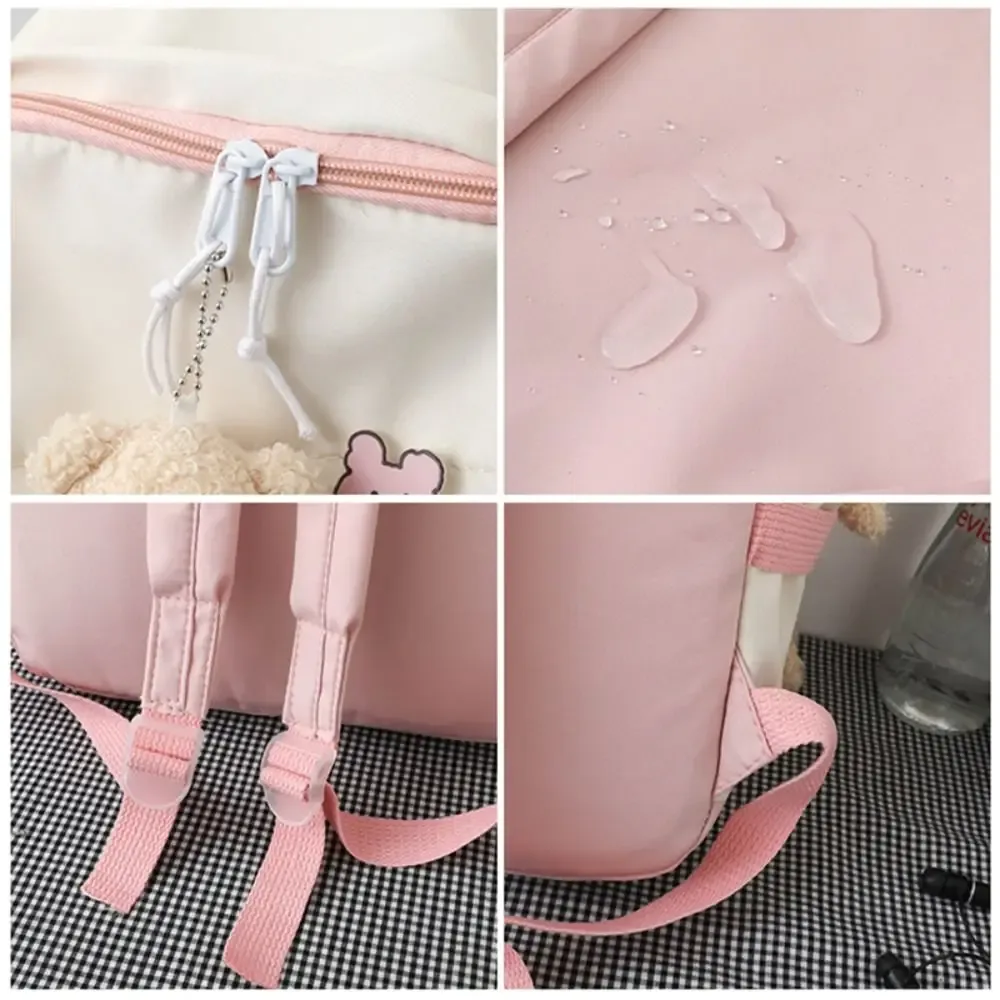 sac à dos multifonctionnel en nylon imperméable de grande capacité, cartable d'école pour garçon et fille